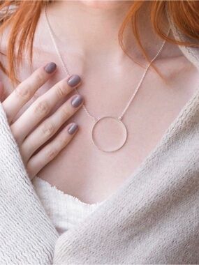 Lele Sadoughi Open Circle Necklace Silver OS